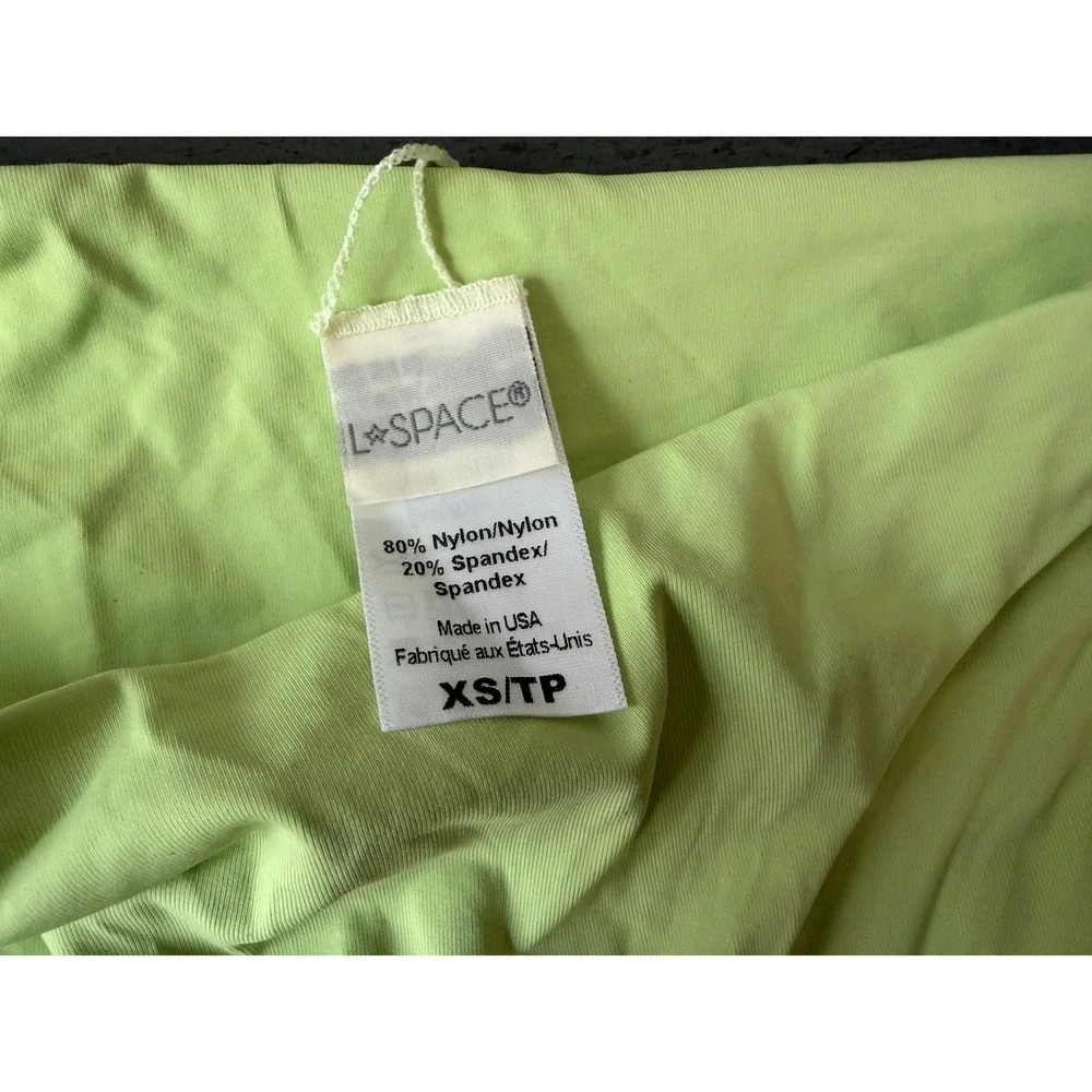 L*Space Lime Green Bikini Bottom XS Low Rise Swimwear Made in USA NWOT
